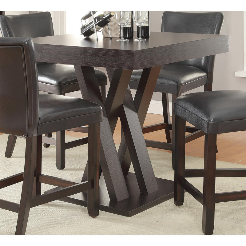 Coaster Furniture Square Mannes Counter Height Dining Table with Pedestal Base 100523 IMAGE 2