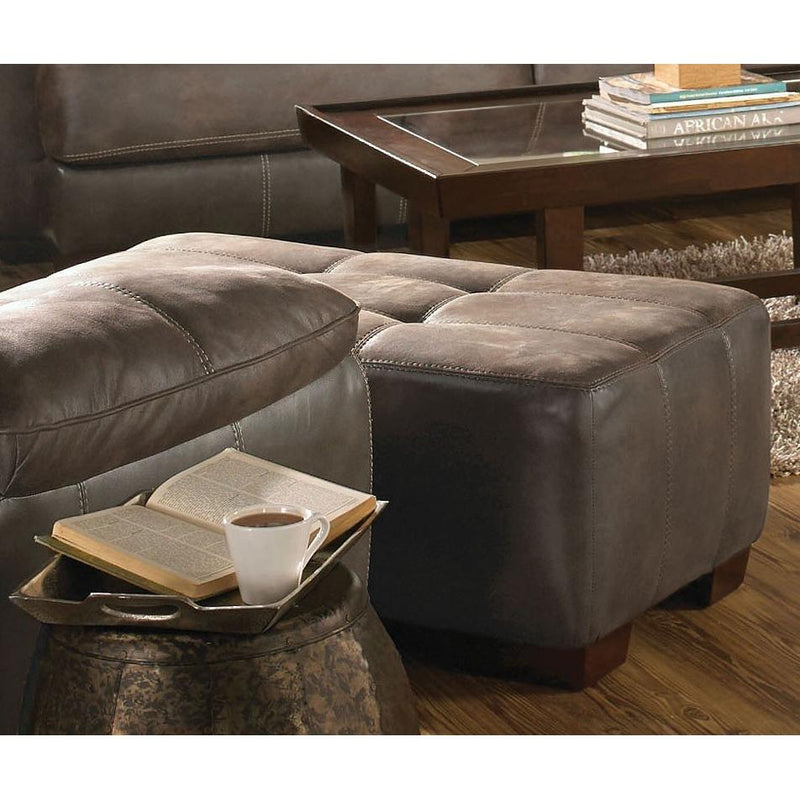 Jackson Furniture Drummond Fabric and Leather Look Ottoman 4296-10 1152-89/1300-89 IMAGE 2
