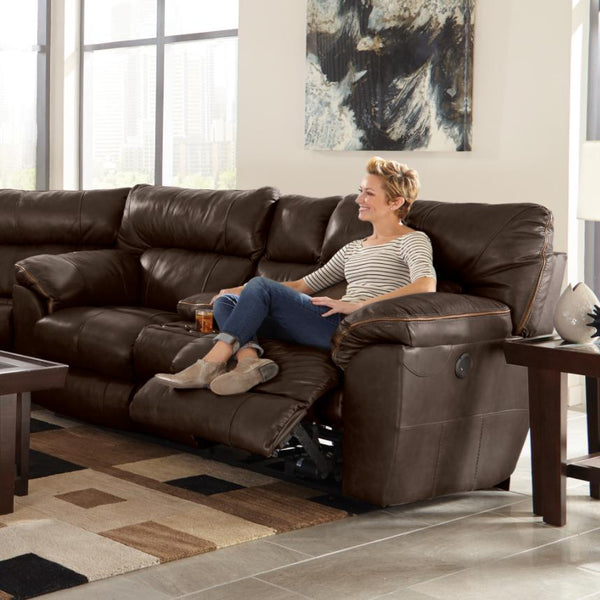 Catnapper Milan Reclining Leather Loveseat 4349 1283-09/3083-09 IMAGE 1