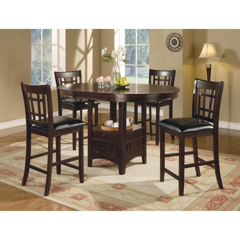 Coaster Furniture Oval Lavon Counter Height Dining Table with Pedestal Base 102888 IMAGE 3
