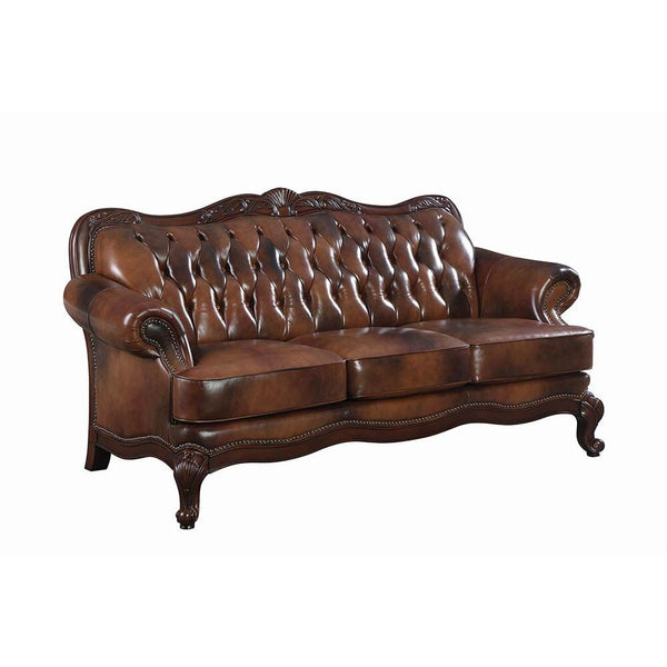 Coaster Furniture Victoria Stationary Leather Sofa 500681 IMAGE 1