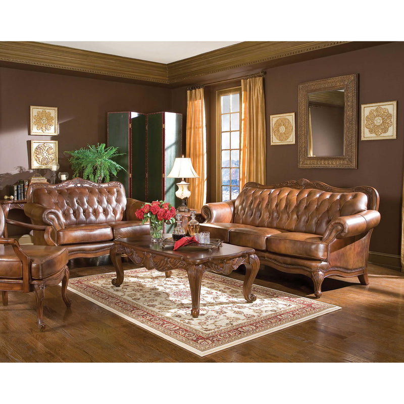 Coaster Furniture Victoria Stationary Leather Loveseat 500682 IMAGE 4