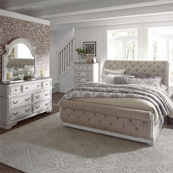 Liberty Furniture Industries Inc. Magnolia Manor 244-BR-KUSLDMC 6 pc King Upholstered Sleigh Bedroom Set IMAGE 1