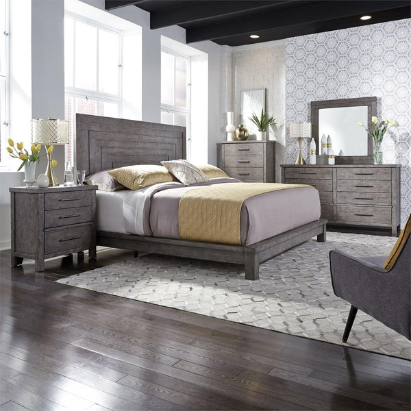 Liberty Furniture Industries Inc. Modern Farmhouse 406-BR-QPLDMCN 7 pc Queen Panel Bedroom Set IMAGE 1