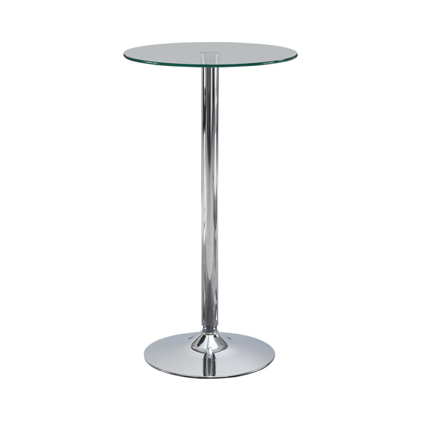 Coaster Furniture Round Pub Height Dining Table with Glass Top and Pedestal Base 120341 IMAGE 1