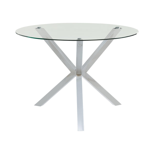 Coaster Furniture Round Vance Dining Table with Glass Top and Trestle Base 120760 IMAGE 1