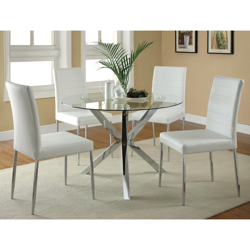 Coaster Furniture Round Vance Dining Table with Glass Top and Trestle Base 120760 IMAGE 4