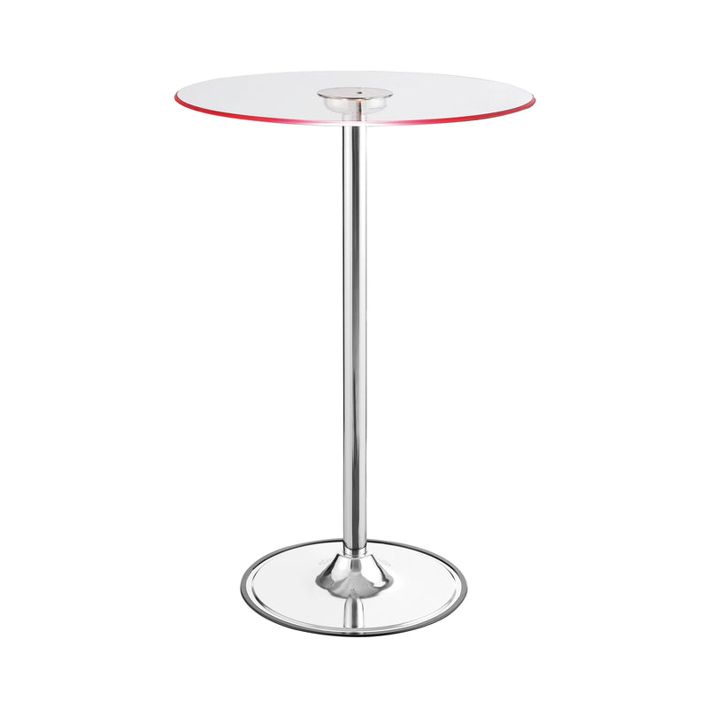 Coaster Furniture Round Pub Height Dining Table with Glass Top and Pedestal Base 122400 IMAGE 2
