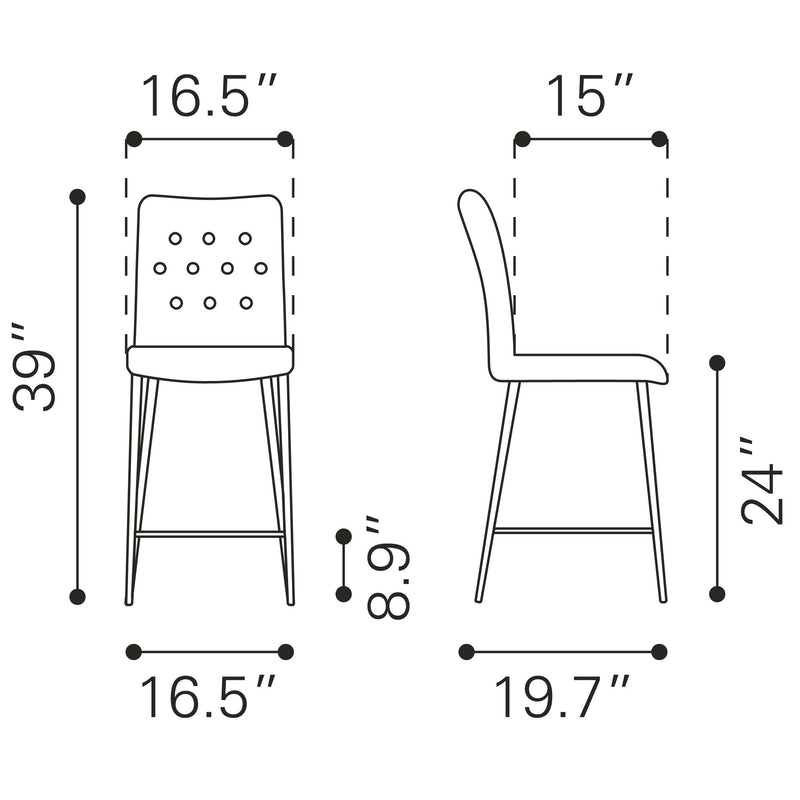 Zuo Uppsala Counter Height Dining Chair 300337 IMAGE 8