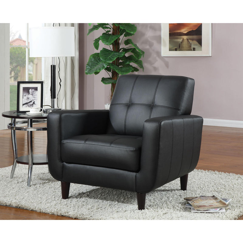 Coaster Furniture Stationary Leather Look Accent Chair 900204 IMAGE 2