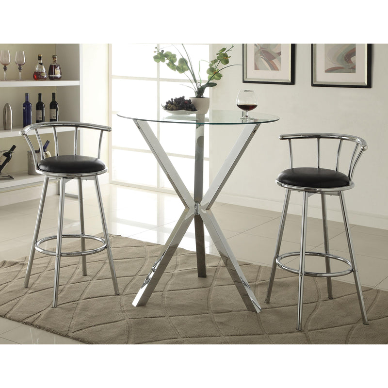Coaster Furniture Round Pub Height Dining Table with Glass Top and Pedestal Base 100186 IMAGE 3