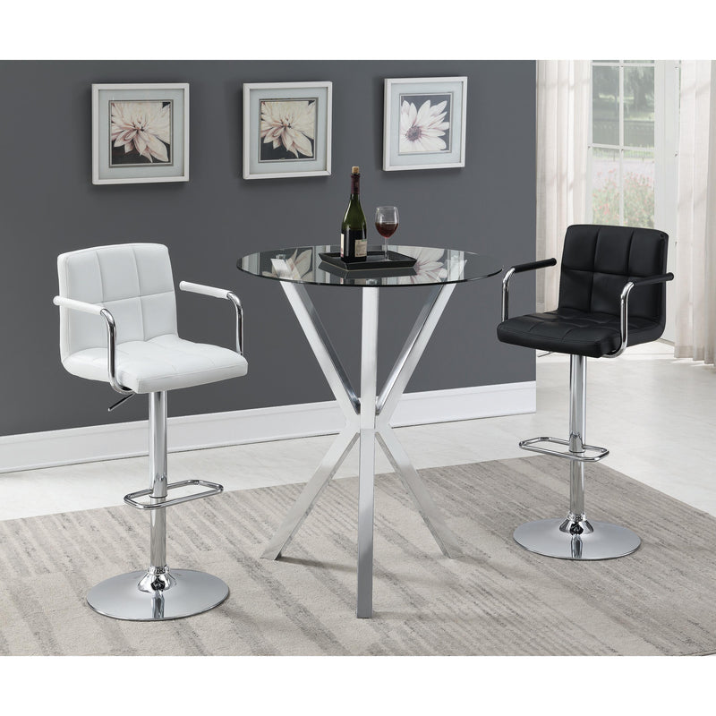 Coaster Furniture Round Pub Height Dining Table with Glass Top and Pedestal Base 100186 IMAGE 4