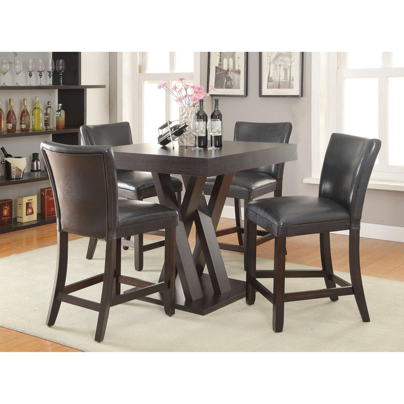 Coaster Furniture Square Mannes Counter Height Dining Table with Pedestal Base 100523 IMAGE 3