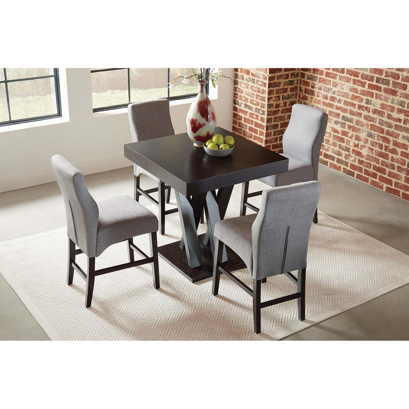 Coaster Furniture Square Mannes Counter Height Dining Table with Pedestal Base 100523 IMAGE 4