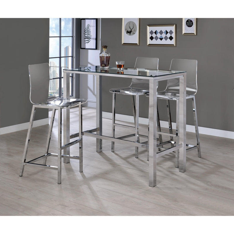 Coaster Furniture Pub Height Dining Table with Glass Top and Trestle Base 104873 IMAGE 5
