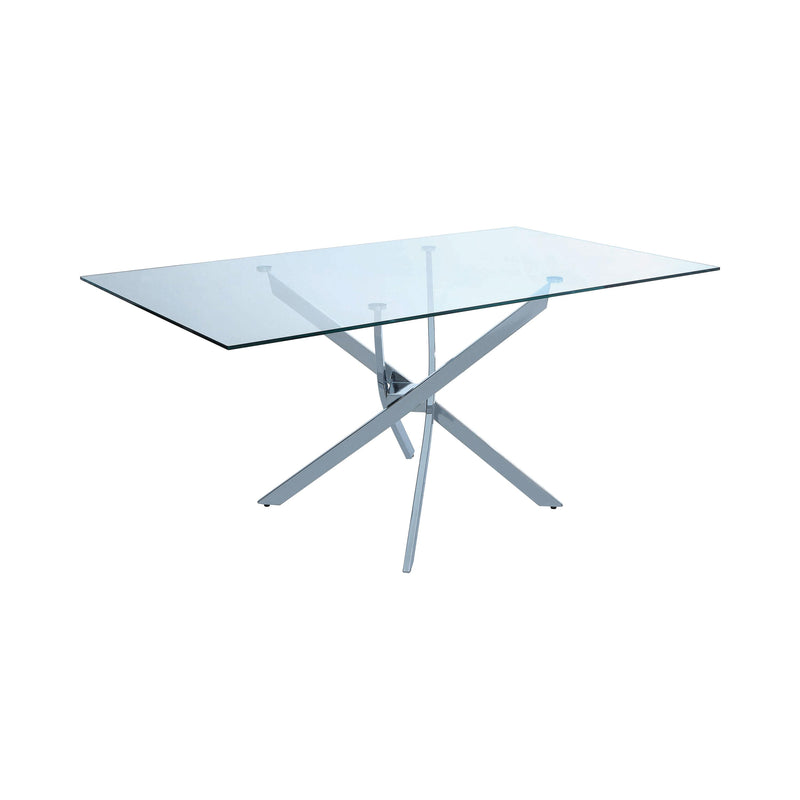 Coaster Furniture Carmelo Dining Table with Glass Top and Pedestal Base 107931 IMAGE 1