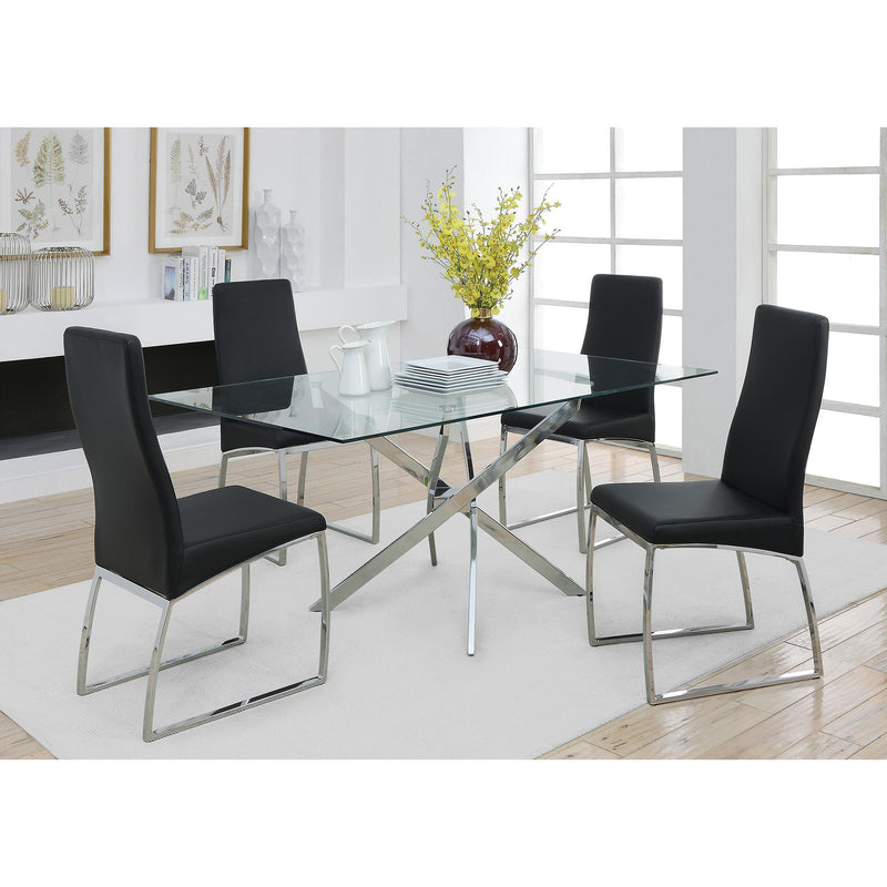 Coaster Furniture Carmelo Dining Table with Glass Top and Pedestal Base 107931 IMAGE 3