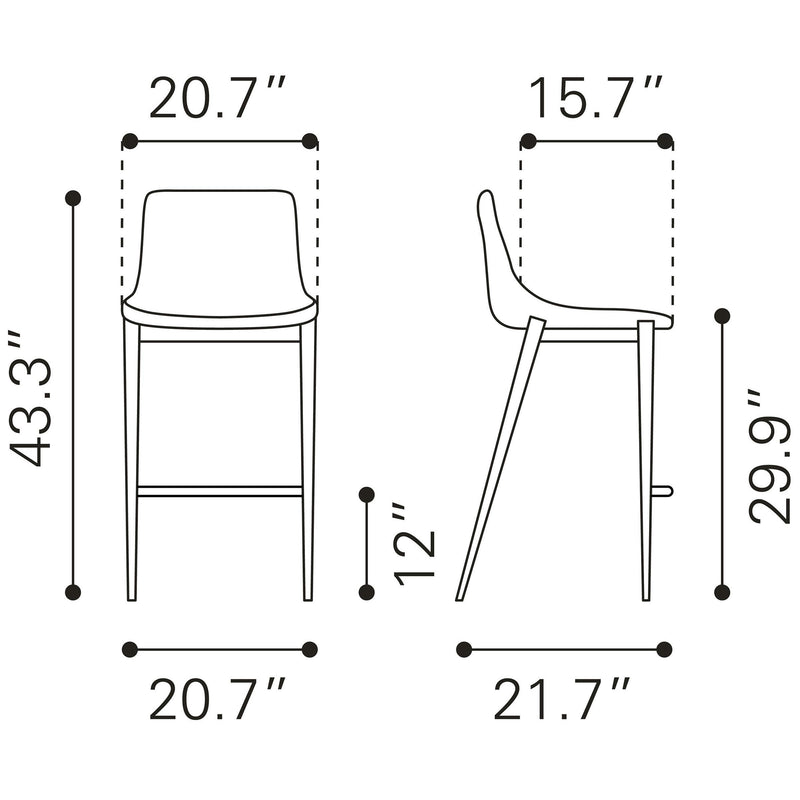 Zuo Magnus Pub Height Dining Chair 101278 IMAGE 9