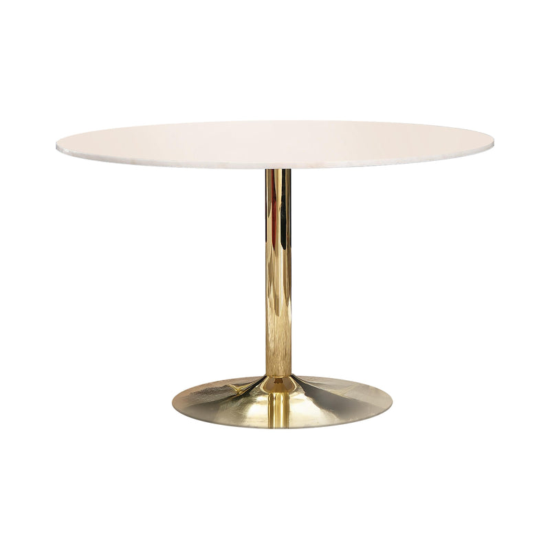 Coaster Furniture Round Kella Dining Table with Marble Top and Pedestal Base 192061 IMAGE 1