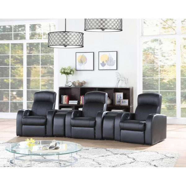 Coaster Furniture Cyrus Leather Match Reclining Home Theater Seating with Wall Recline 600001-S3A IMAGE 1