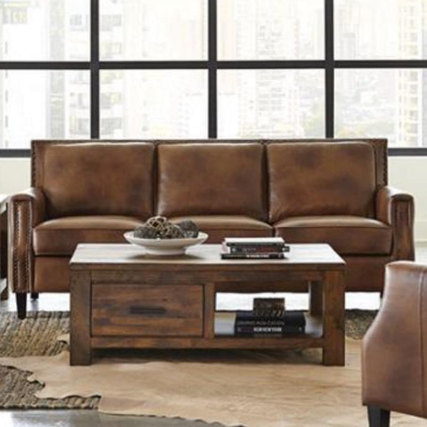 Coaster Furniture Leaton Stationary Leather Match Sofa 509441 IMAGE 1