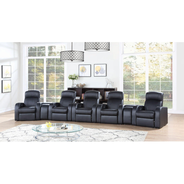 Coaster Furniture Cyrus Leather match Reclining Home Theater Seating (with Wall Recline) 600001-S5B IMAGE 1
