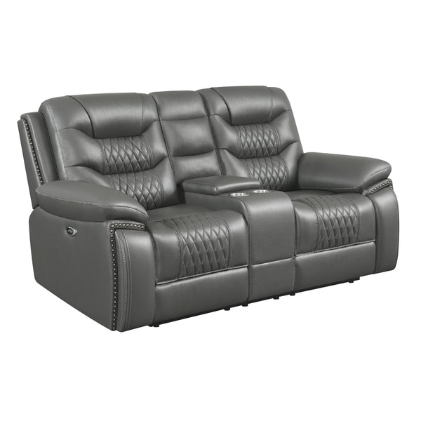 Coaster Furniture Power Reclining Leatherette Loveseat 610205P IMAGE 1