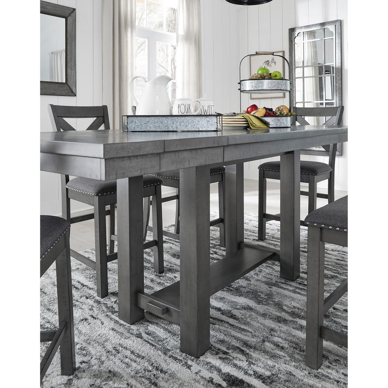 Signature Design by Ashley Myshanna Counter Height Dining Table with Trestle Base D629-32 IMAGE 7