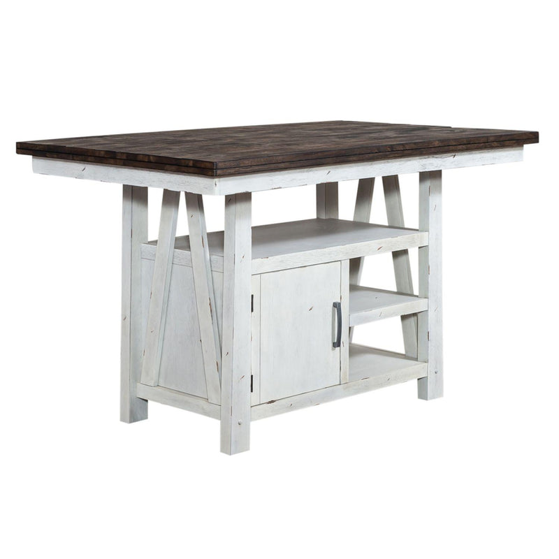 Liberty Furniture Industries Inc. Farmhouse Counter Height Dining Table with Pedestal Base 139WH-GT3660 IMAGE 2