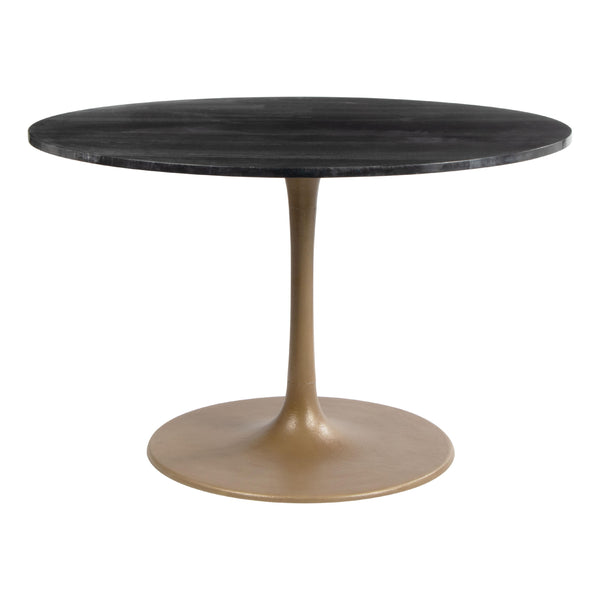 Zuo Round Taj Dining Table with Marble Top and Pedestal Base 109095 IMAGE 1
