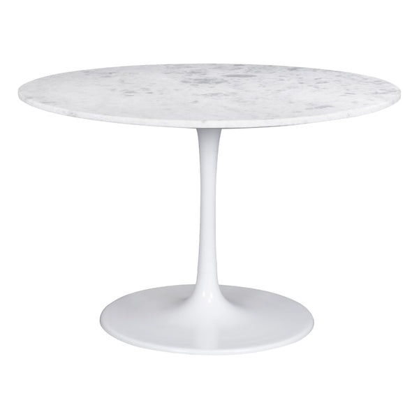 Zuo Round Phoenix Dining Table with Marble Top and Pedestal Base 109208 IMAGE 1