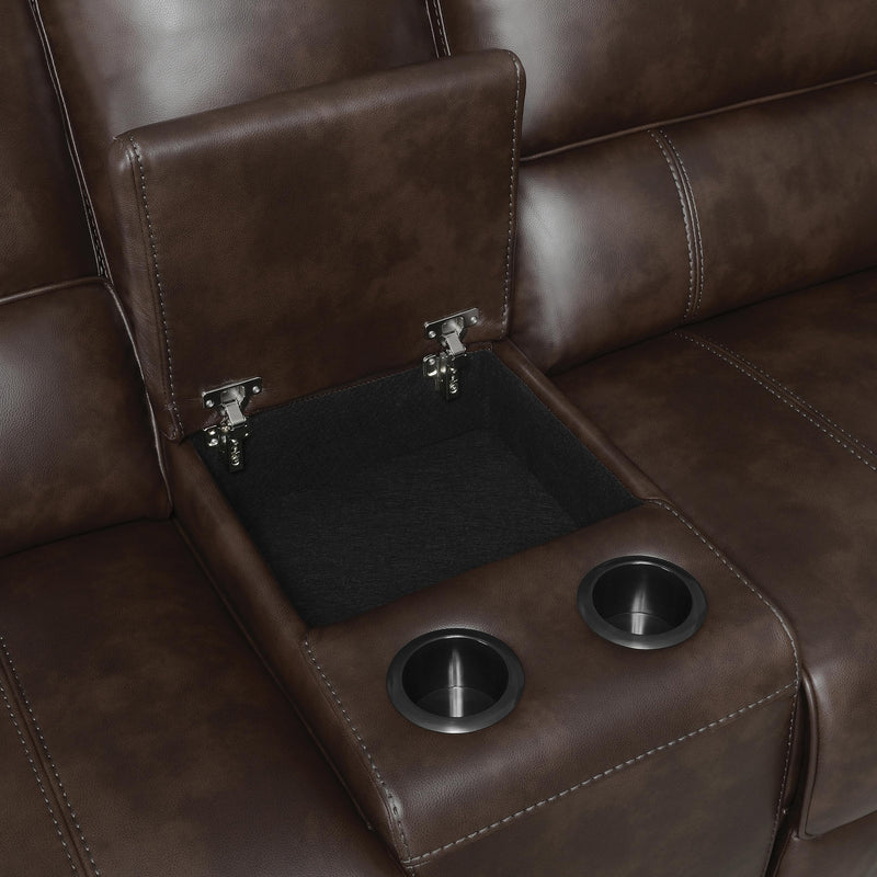 Coaster Furniture Brunson Reclining Leatherette 3 pc Sectional 600440 IMAGE 5