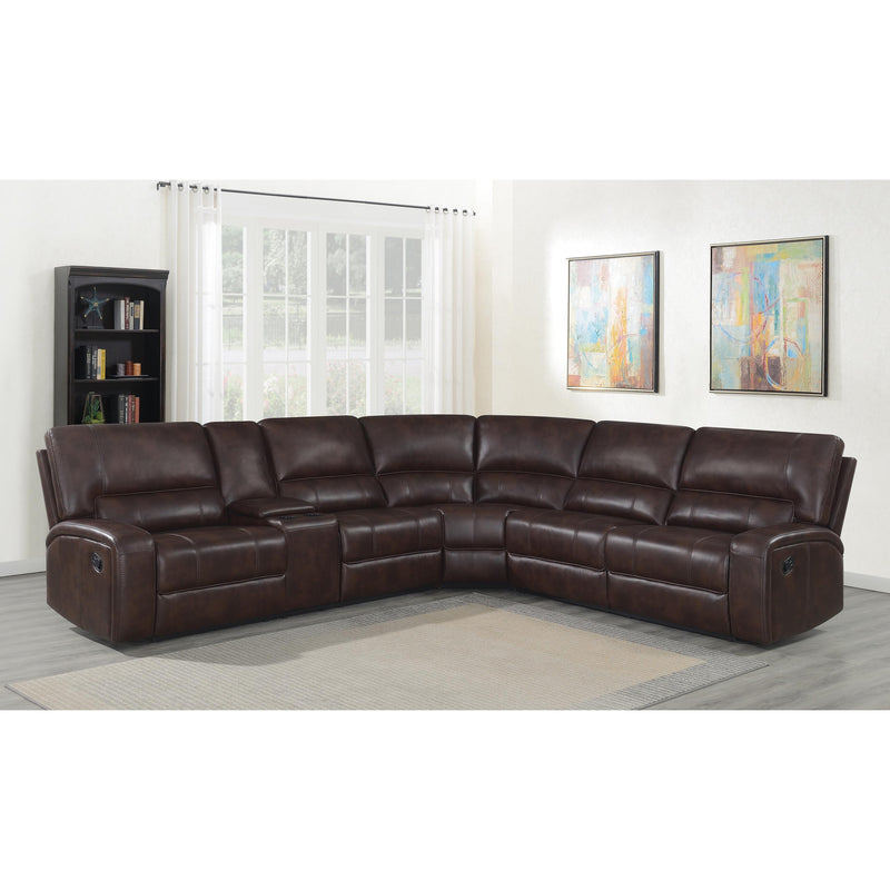Coaster Furniture Brunson Reclining Leatherette 3 pc Sectional 600440 IMAGE 7