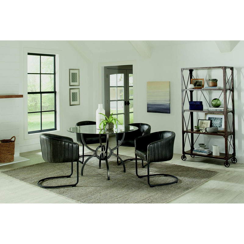 Coaster Furniture Round Aviano Dining Table with Glass Top and Pedestal Base 108291/CB48RD-6 IMAGE 7