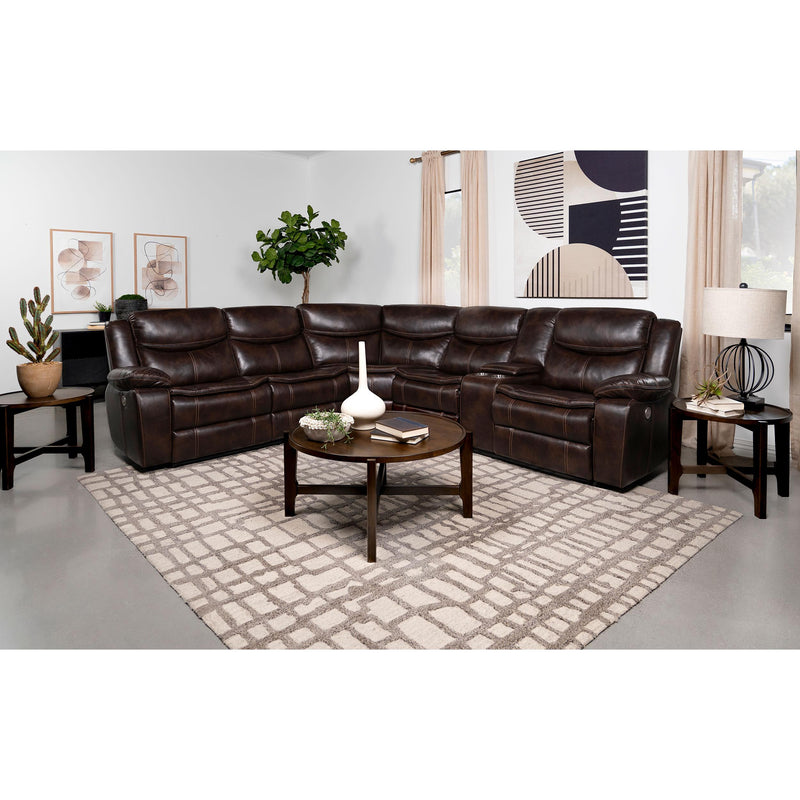 Coaster Furniture Sycamore Power Reclining Leatherette Sectional 610190P IMAGE 2