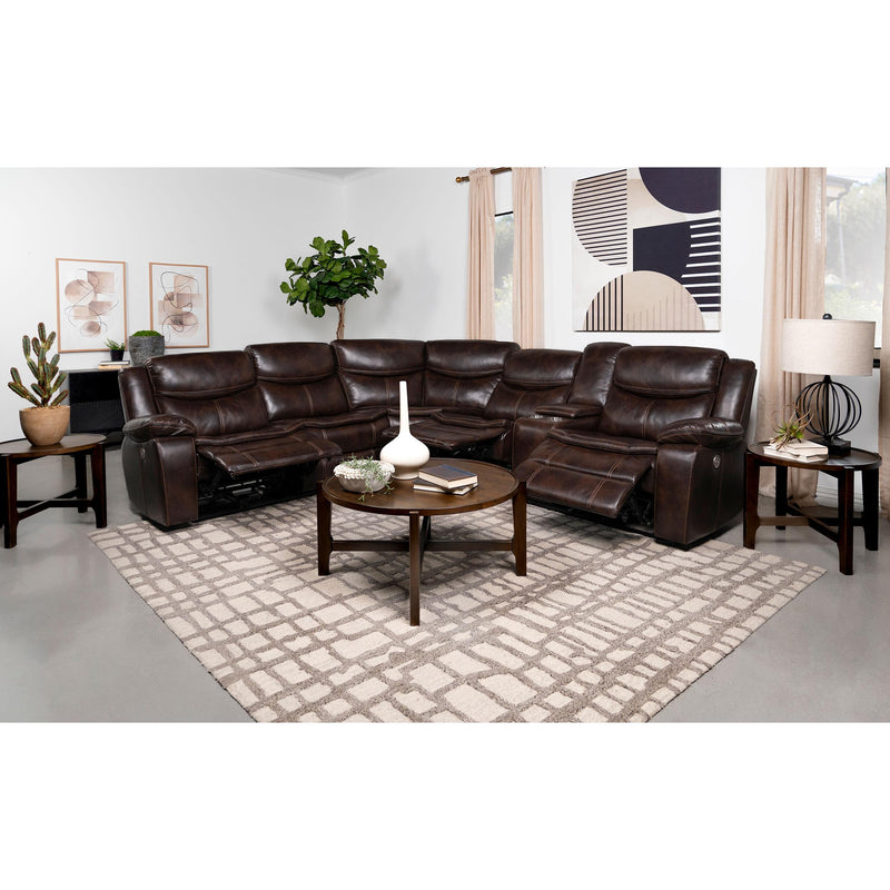 Coaster Furniture Sycamore Power Reclining Leatherette Sectional 610190P IMAGE 3