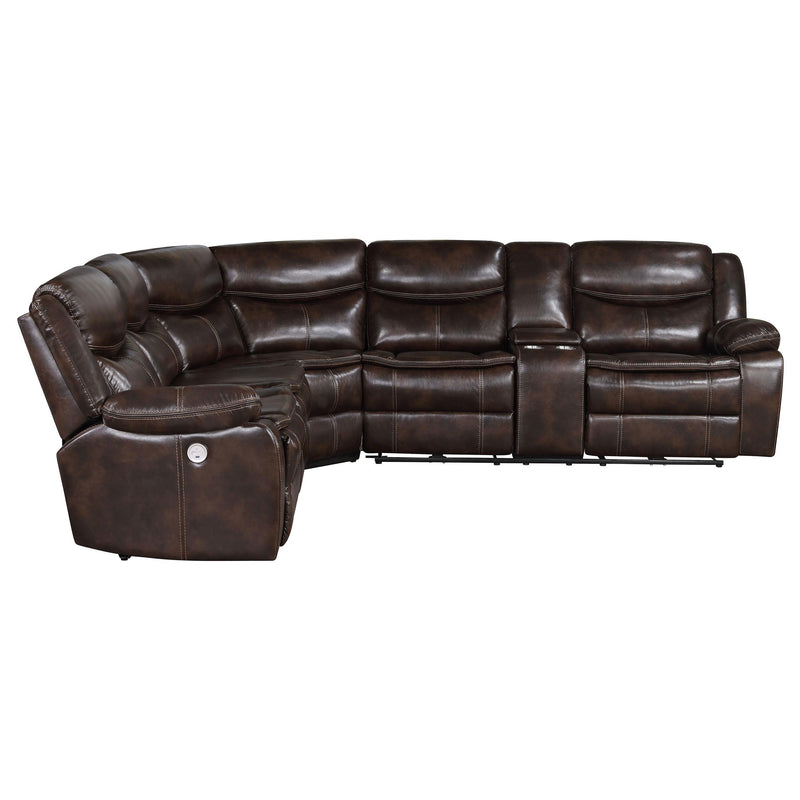 Coaster Furniture Sycamore Power Reclining Leatherette Sectional 610190P IMAGE 4