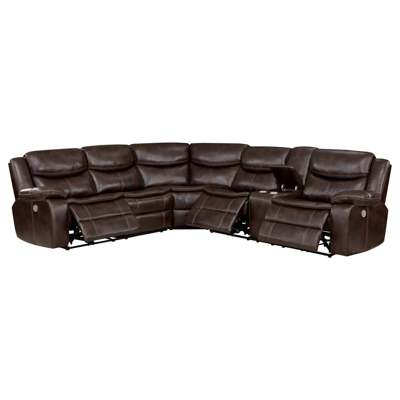 Coaster Furniture Sycamore Power Reclining Leatherette Sectional 610190P IMAGE 5