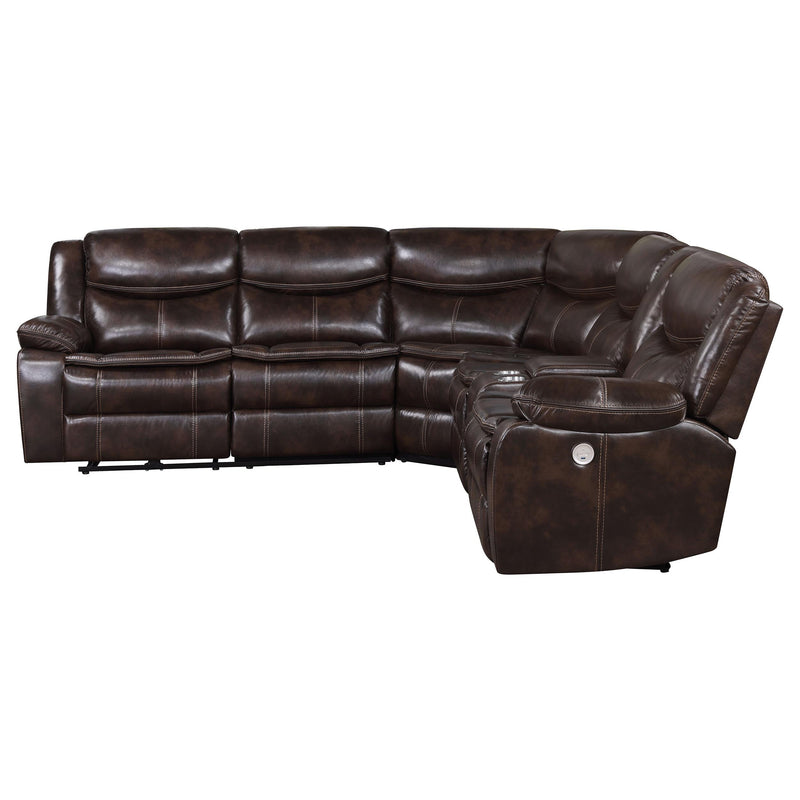 Coaster Furniture Sycamore Power Reclining Leatherette Sectional 610190P IMAGE 6